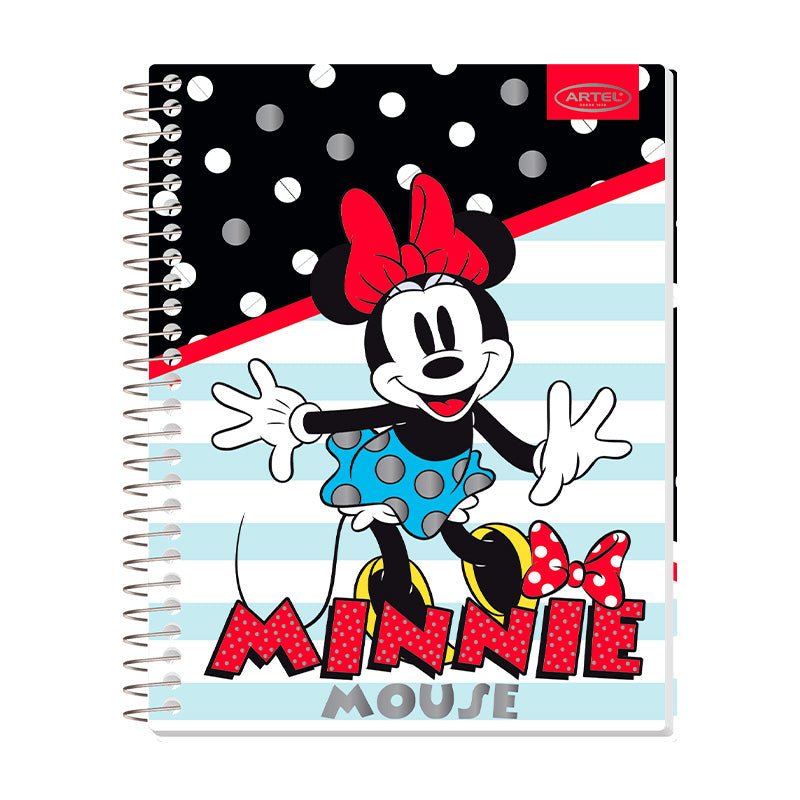 CUADERNO ESPECIAL 150 HOJAS 7MM MINNIE DOTS Artel Importado Nacional Librería