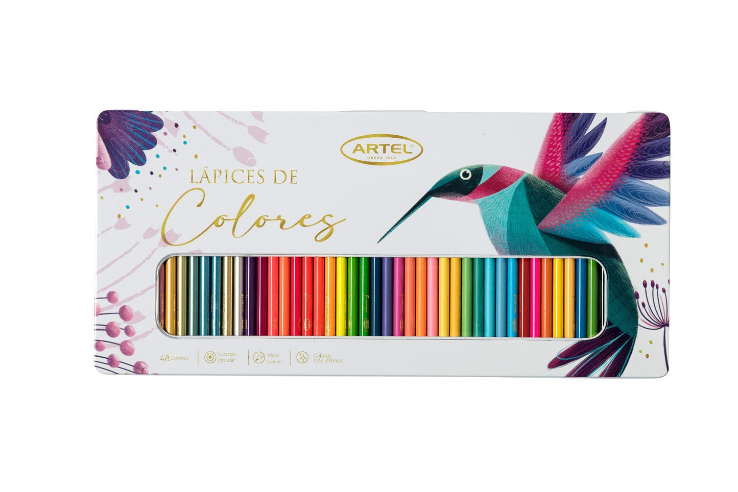 Est. Metálic. 48 lápices colores Artel Nacional Librería