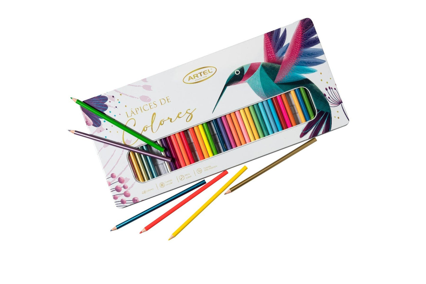 Est. Metálic. 48 lápices colores Artel Nacional Librería
