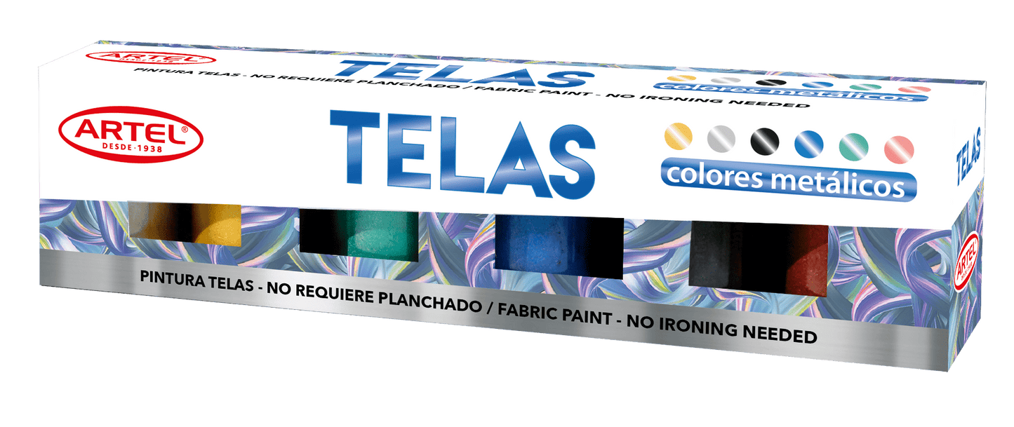 Est Pint Telas Metalica 6 col 15ml Artel Nacional Librería