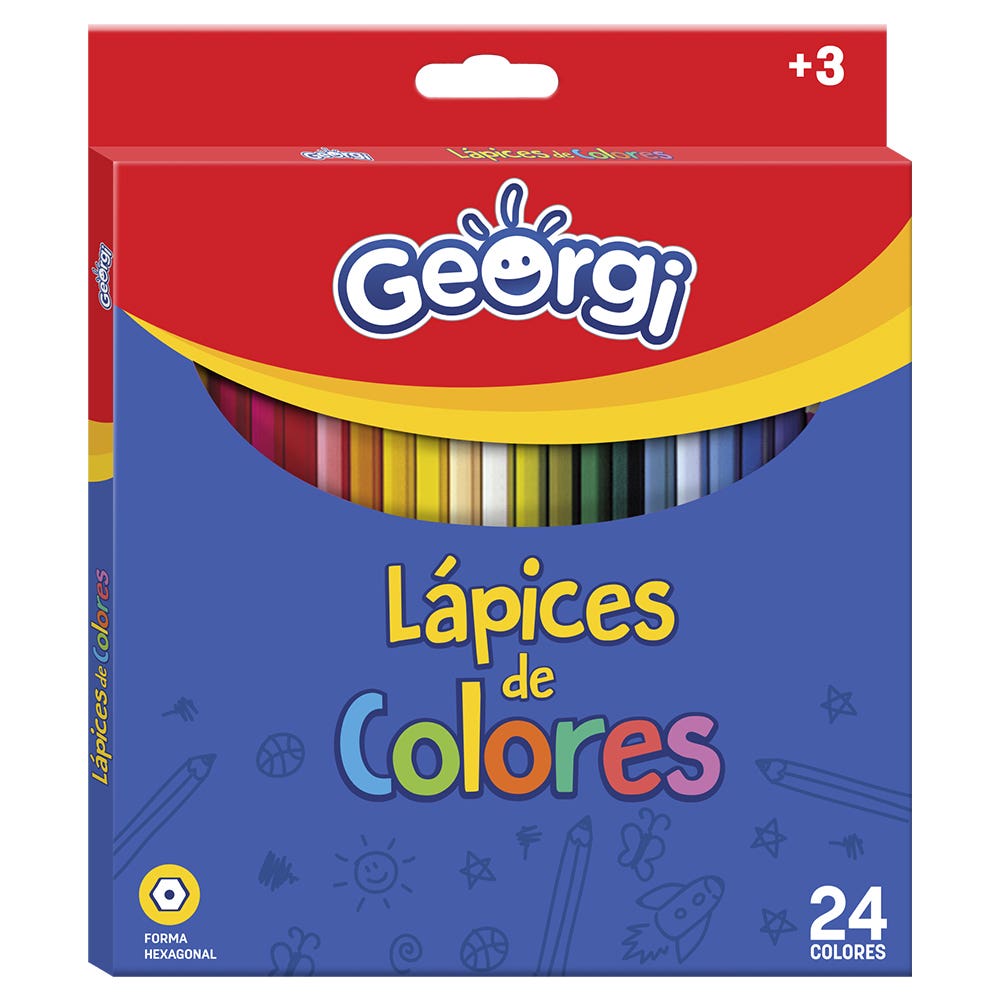 Estuche 24 Lapices de Colores Georgi Georgi Nacional Librería