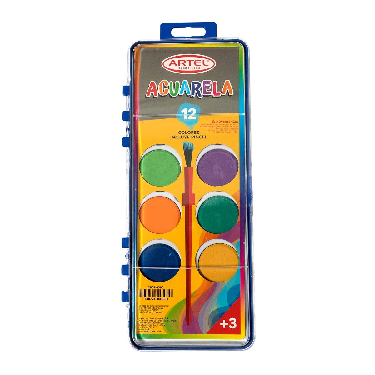 Estuche Acuarela 12 Colores Artel Artel Nacional Librería