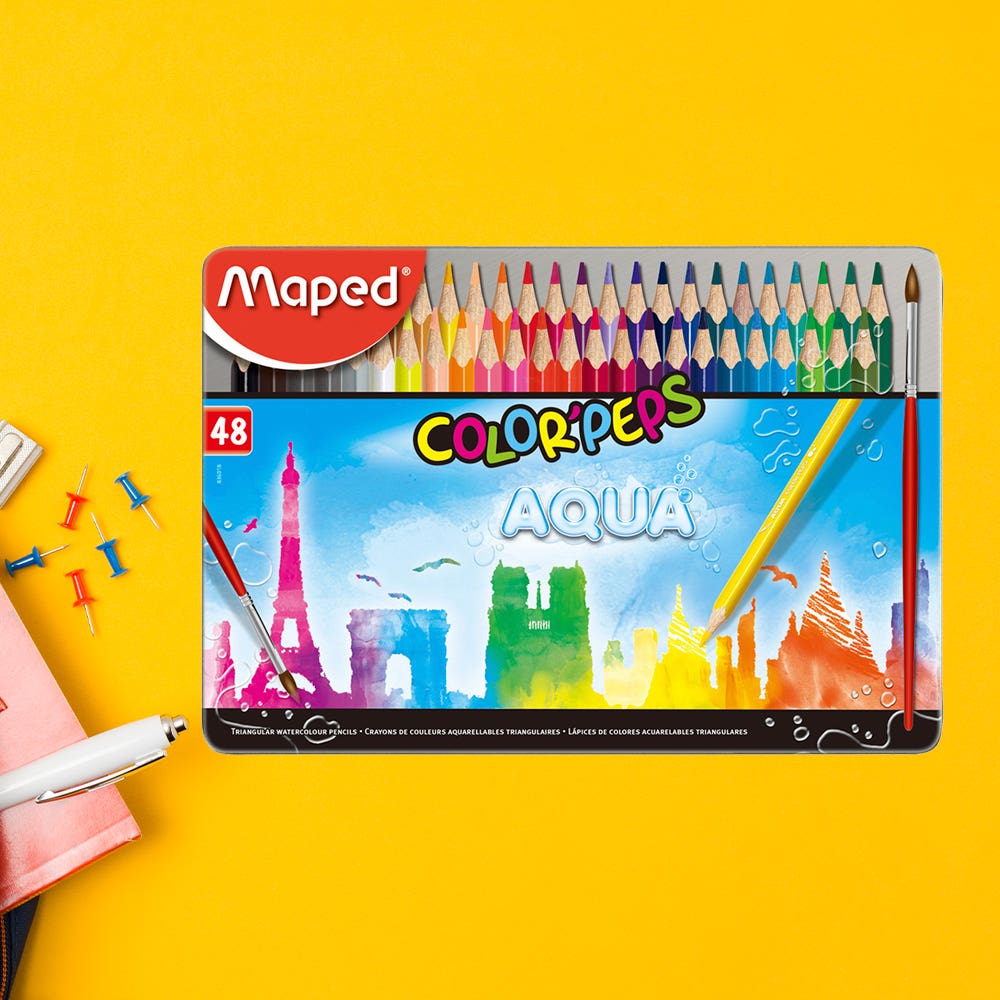 Estuche Metal Lapiz Maped Acuarela x 48 Maped Nacional Librería