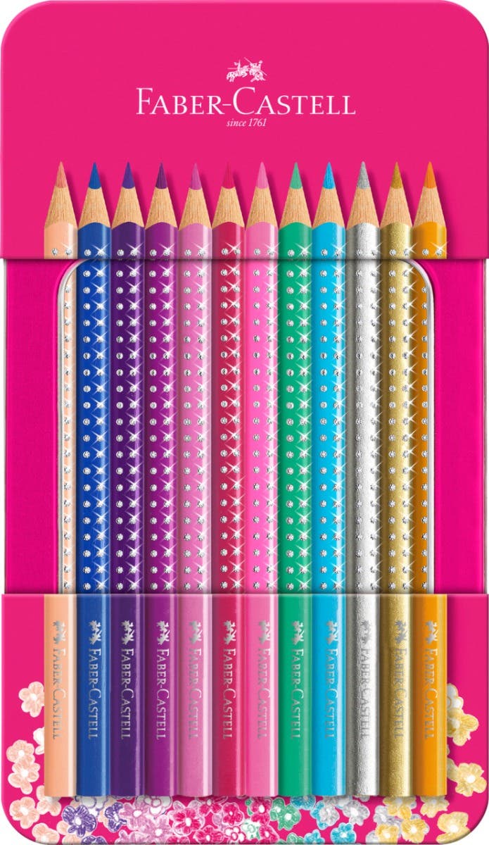 Estuche metálico con 12 lápices de color Faber Castell Nacional Librería