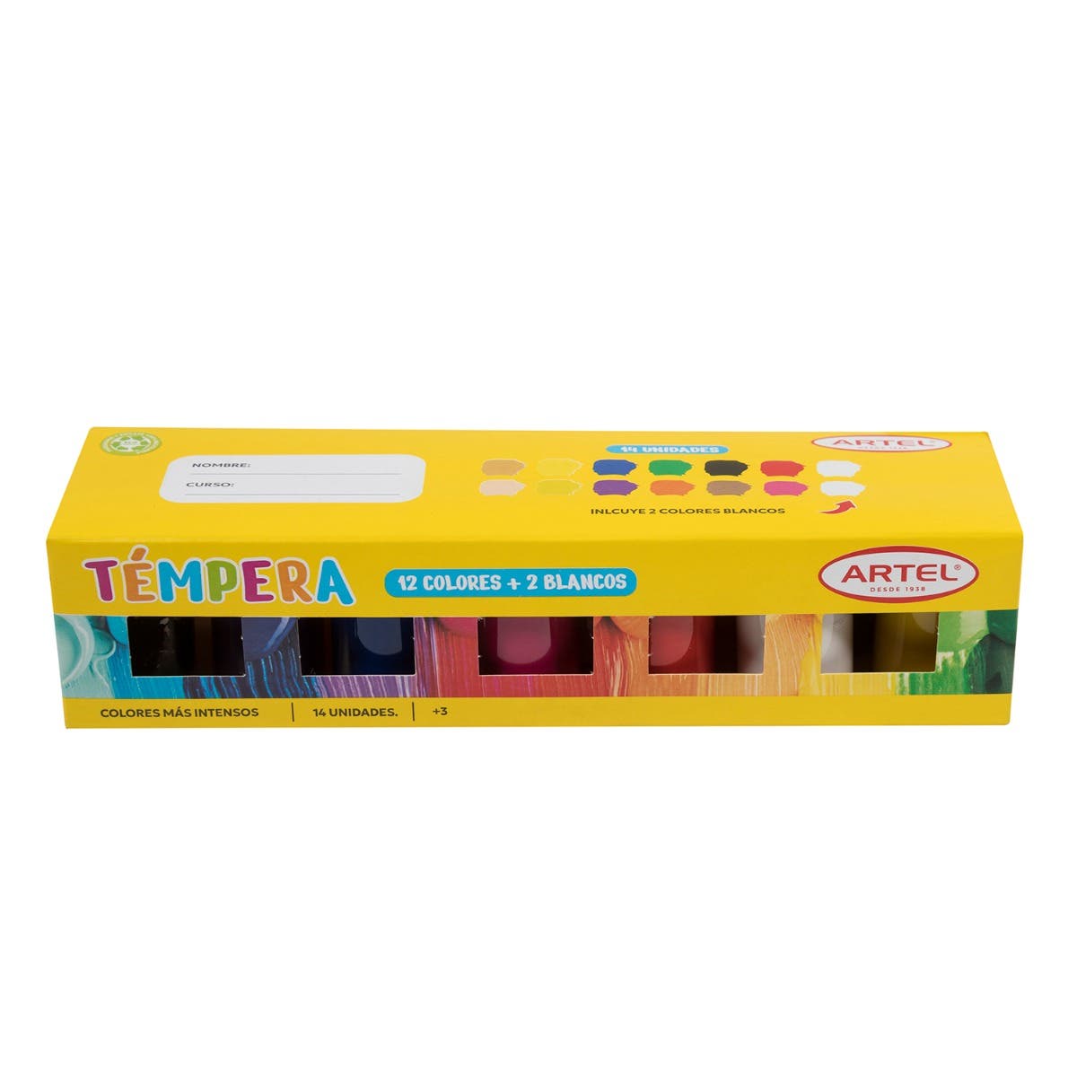 Estuche Tempera Artel 12 Colores + 2 Blancos Adicionales Artel Nacional Librería