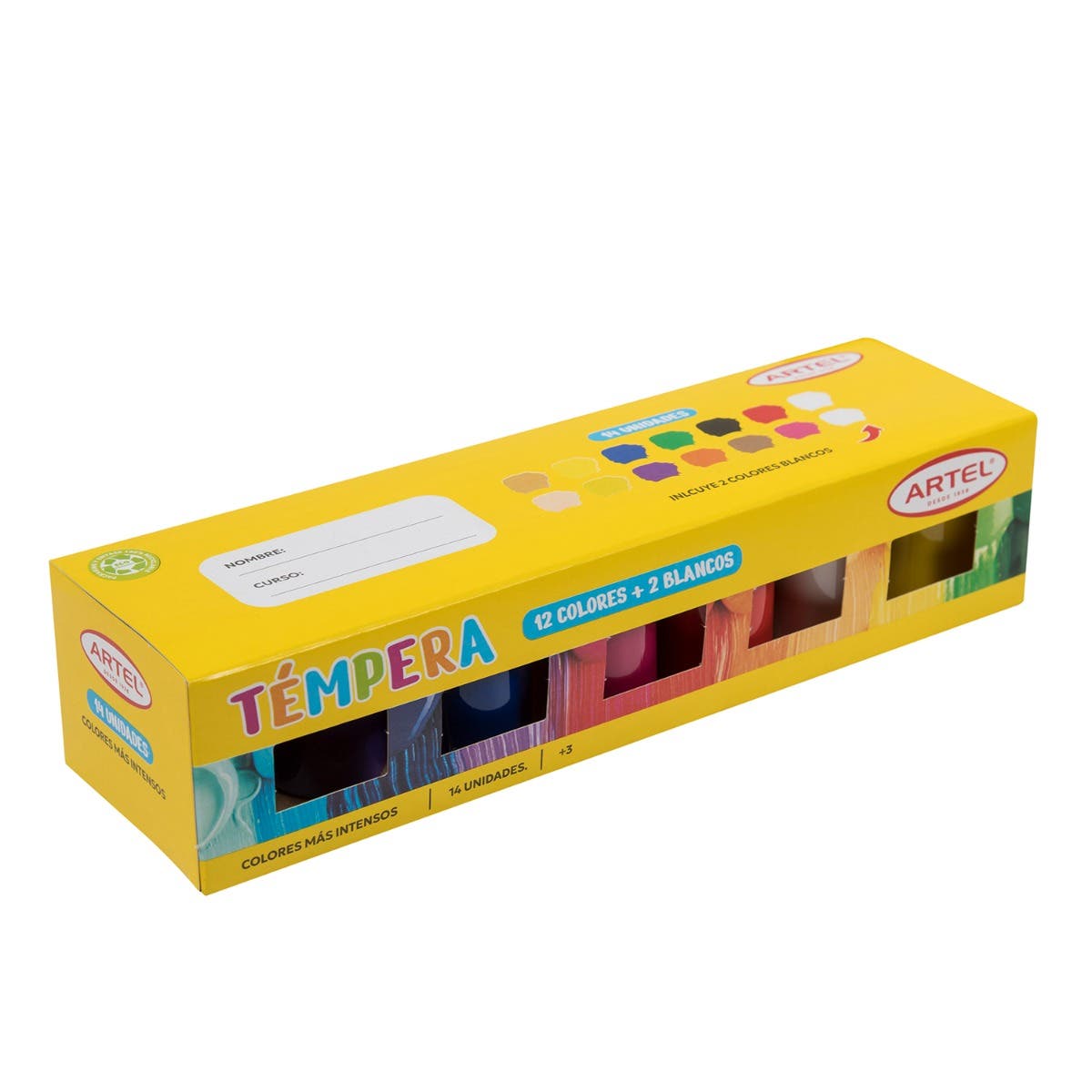 Estuche Tempera Artel 12 Colores + 2 Blancos Adicionales Artel Nacional Librería