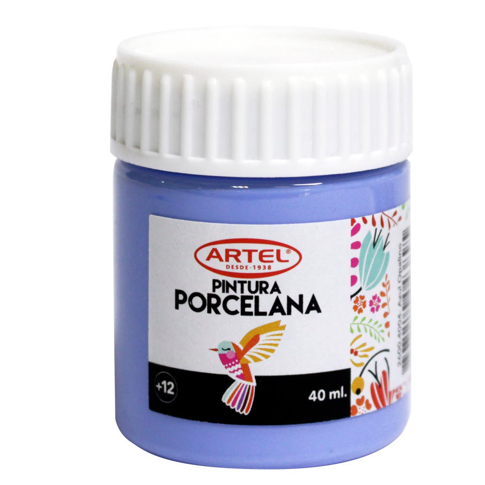 Fco 40ml Pintura Porcelana Azul Opalina Artel Nacional Librería