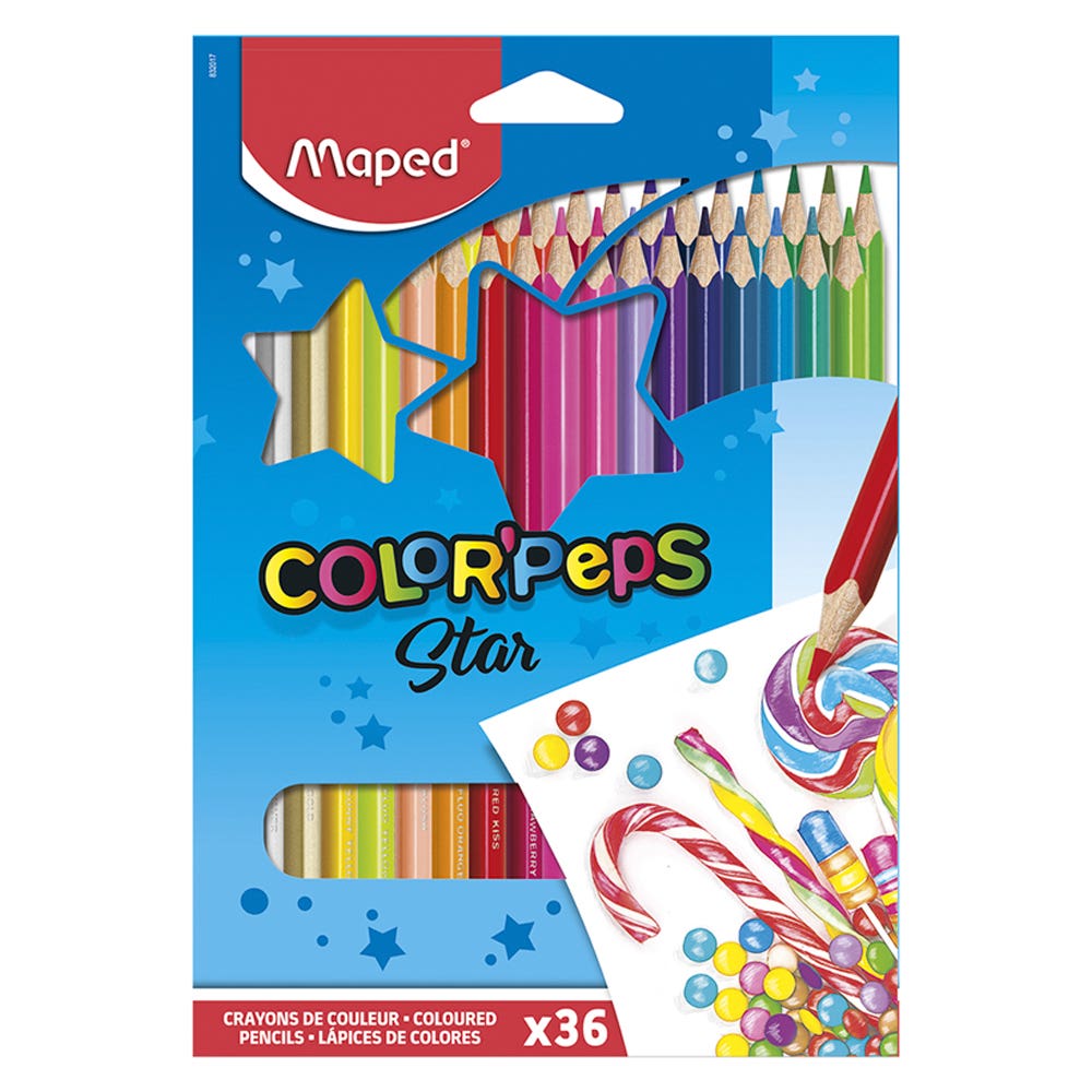 Lapices colores x36 Estuche de cartón Maped Nacional Librería