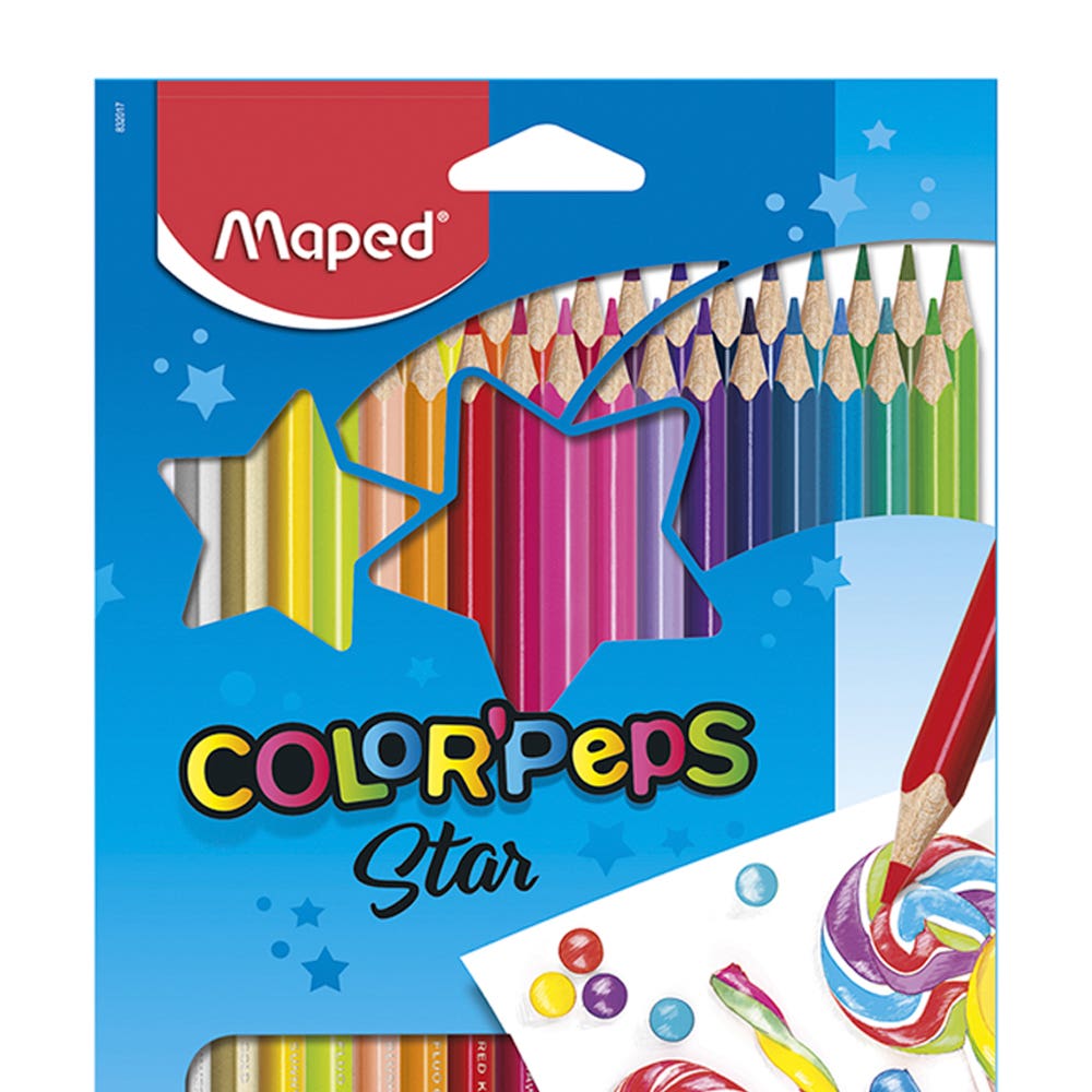 Lapices colores x36 Estuche de cartón Maped Nacional Librería