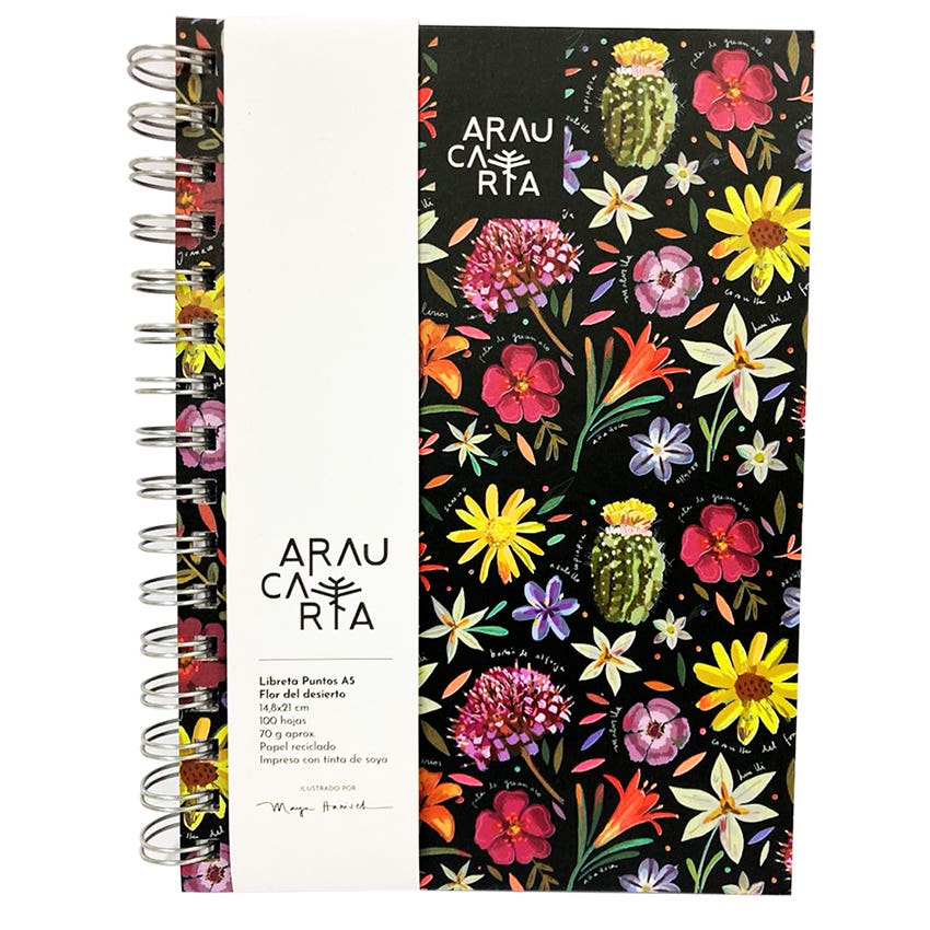 Lib. Esp. 14,8x21cm Flor Des. Araucaria Artel Nacional Librería