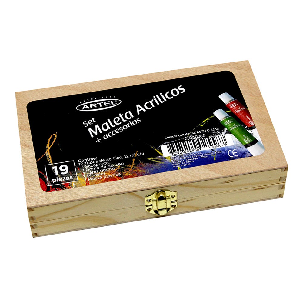 Maleta Pintura Acrilica + Accesorios Artel Nacional Librería
