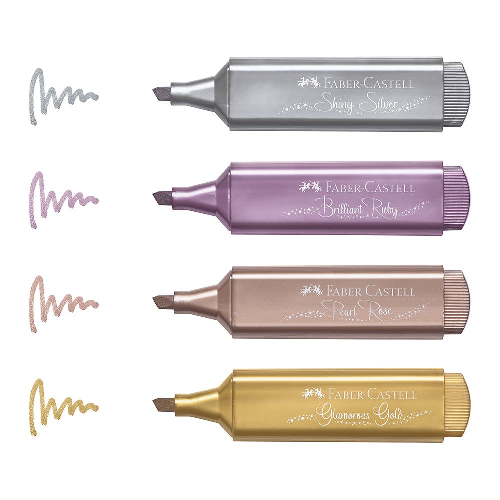 Marcador TL 46 metallic Set 4 Faber Castell Nacional Librería