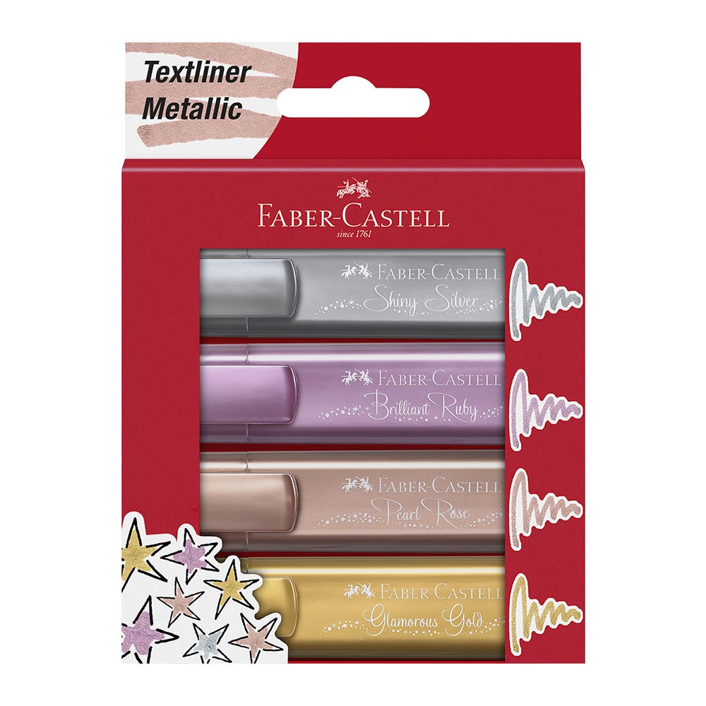 Marcador TL 46 metallic Set 4 Faber Castell Nacional Librería