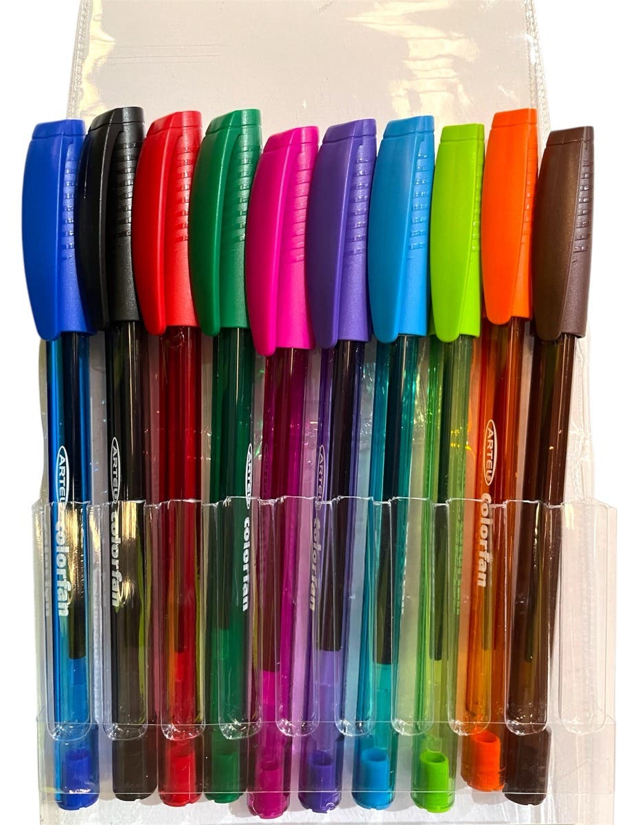 Pack 10 boligrafos Color Fan 2.0 Artel Nacional Librería