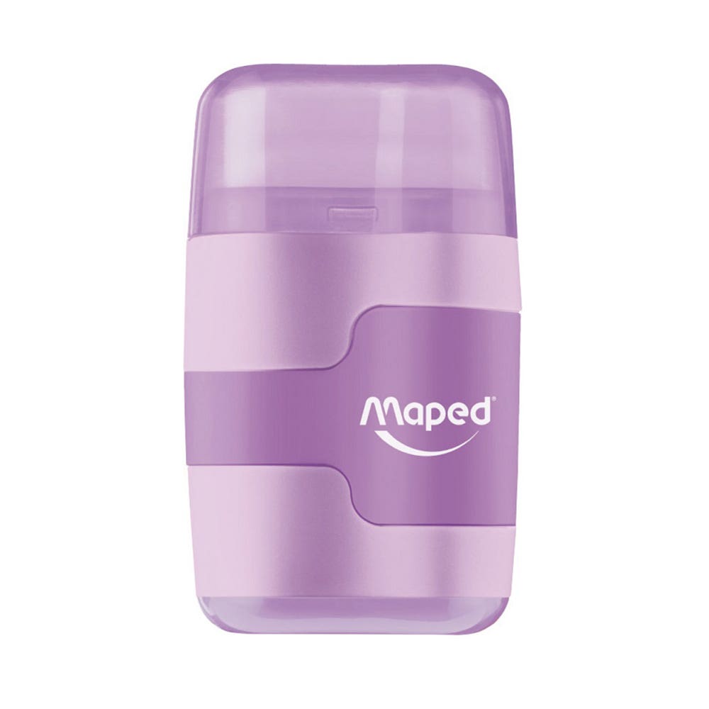 Sacapuntas Doble Con Depósito + Goma Color Pastel Aleatorio Maped Maped Nacional Librería