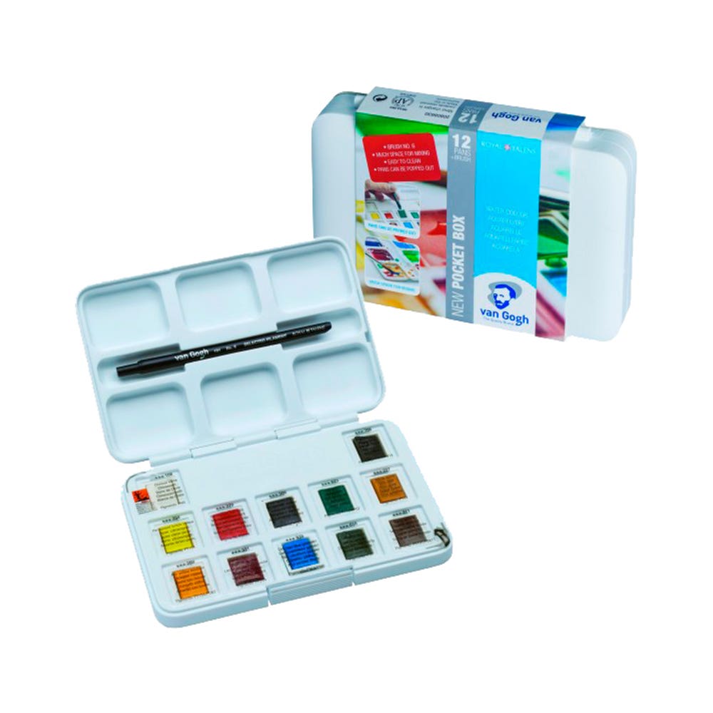 Set Acuarela VanGogh 12 Pastillas Talens Nacional Librería