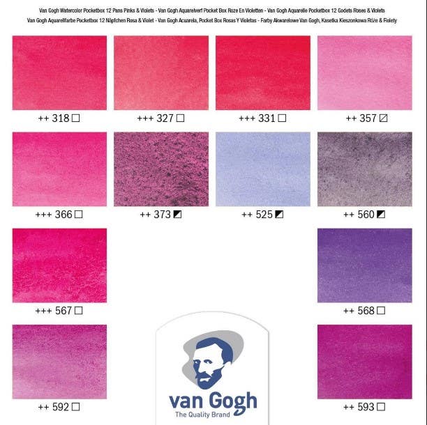 Set Acuarela VGH rosa violeta 12 col pas Talens Nacional Librería