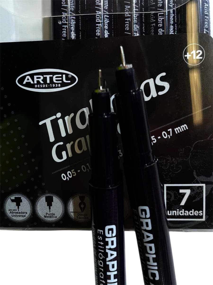 Set con 7 tiralineas todas las medidas Artel Nacional Librería