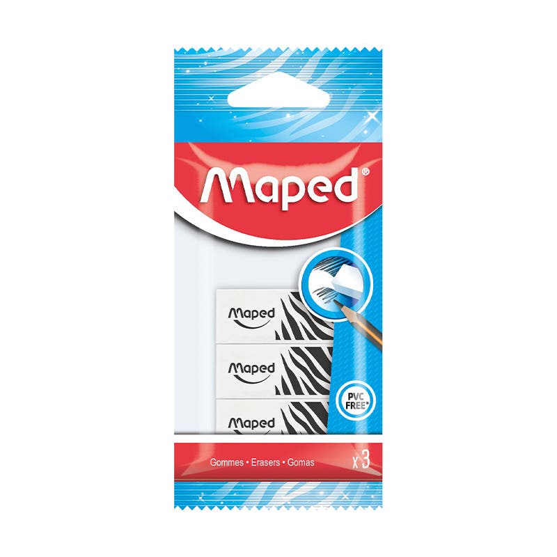 Set de 3 Gomas de Borrar Maped Diseño Cebra Maped Nacional Librería
