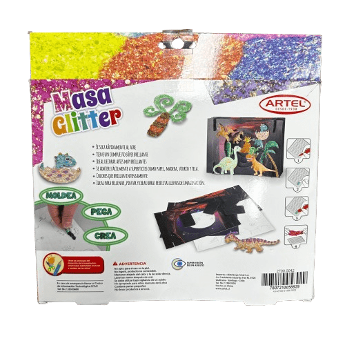 Set Glitter Dinosaurios 3D Artel Nacional Librería