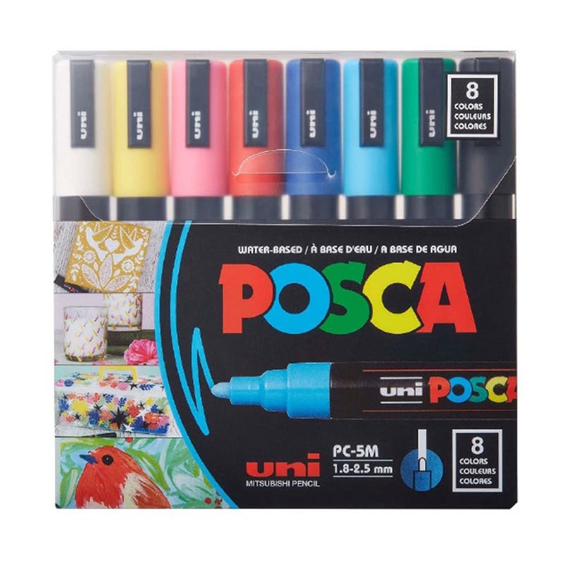 SET MARCADOR POSCA 5M 8 COLORES Posca Nacional Librería