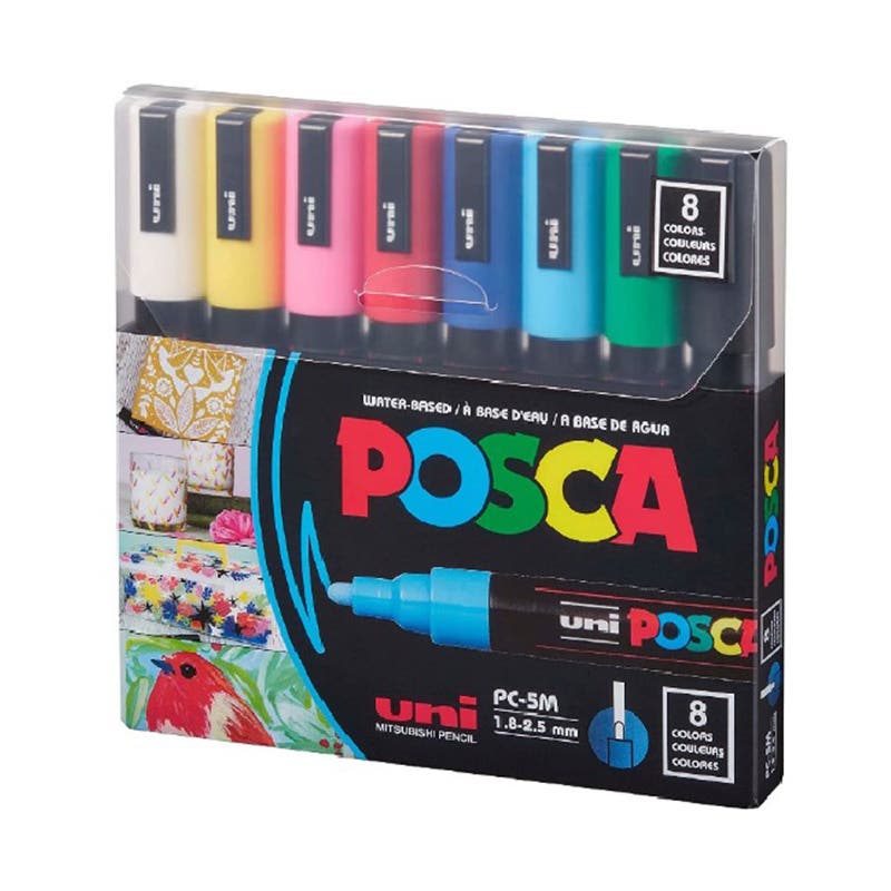 SET MARCADOR POSCA 5M 8 COLORES Posca Nacional Librería