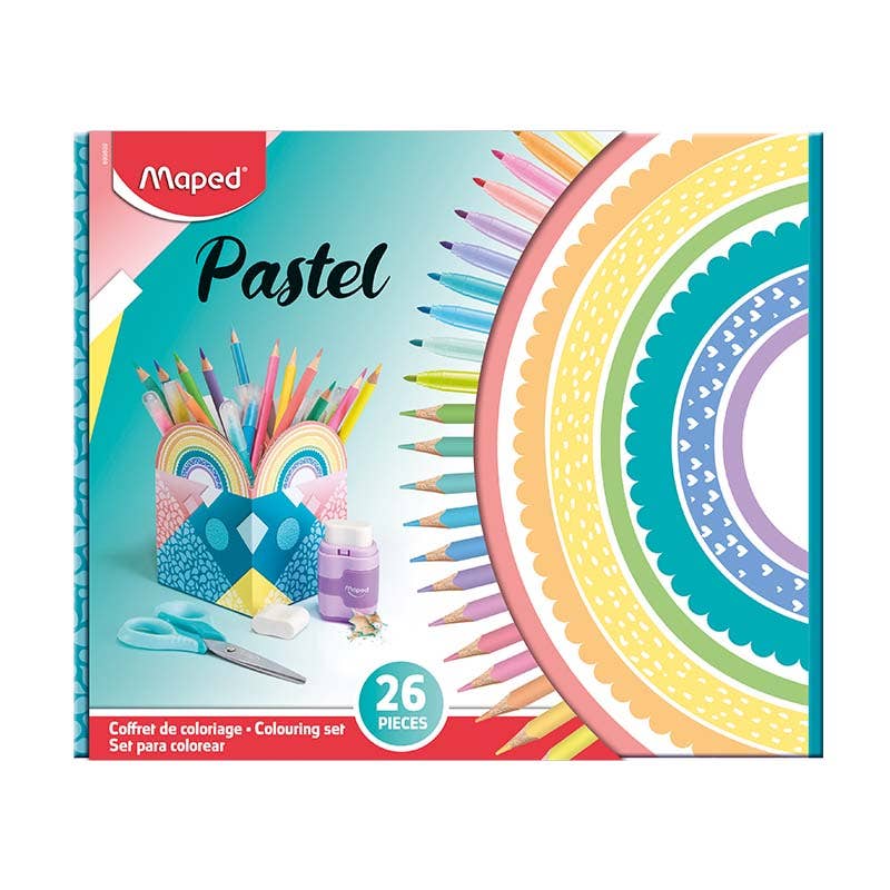 Set Para Colorear Pastel Arcoiris Maped 26 Pcs Maped Nacional Librería