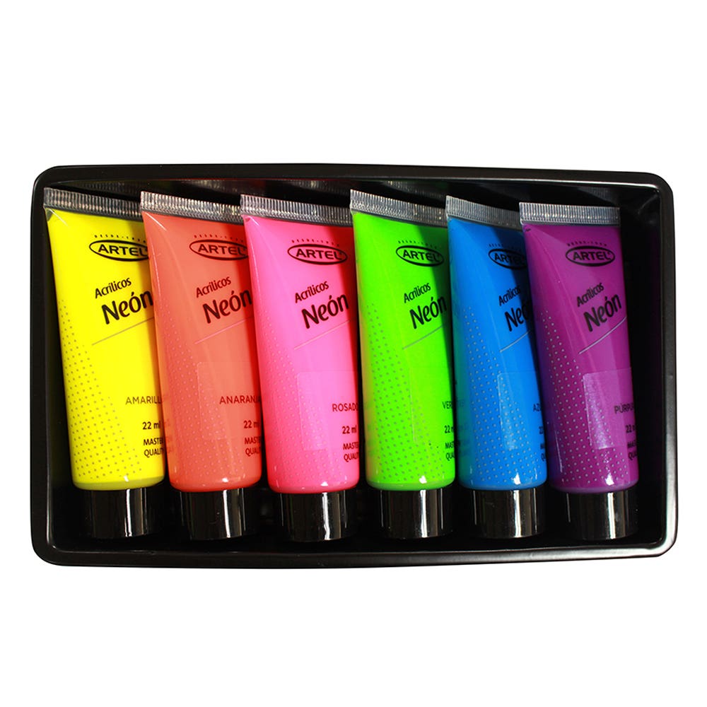 Set Pint.Acrilica fluor/neon 6 col x 22 Artel Nacional Librería