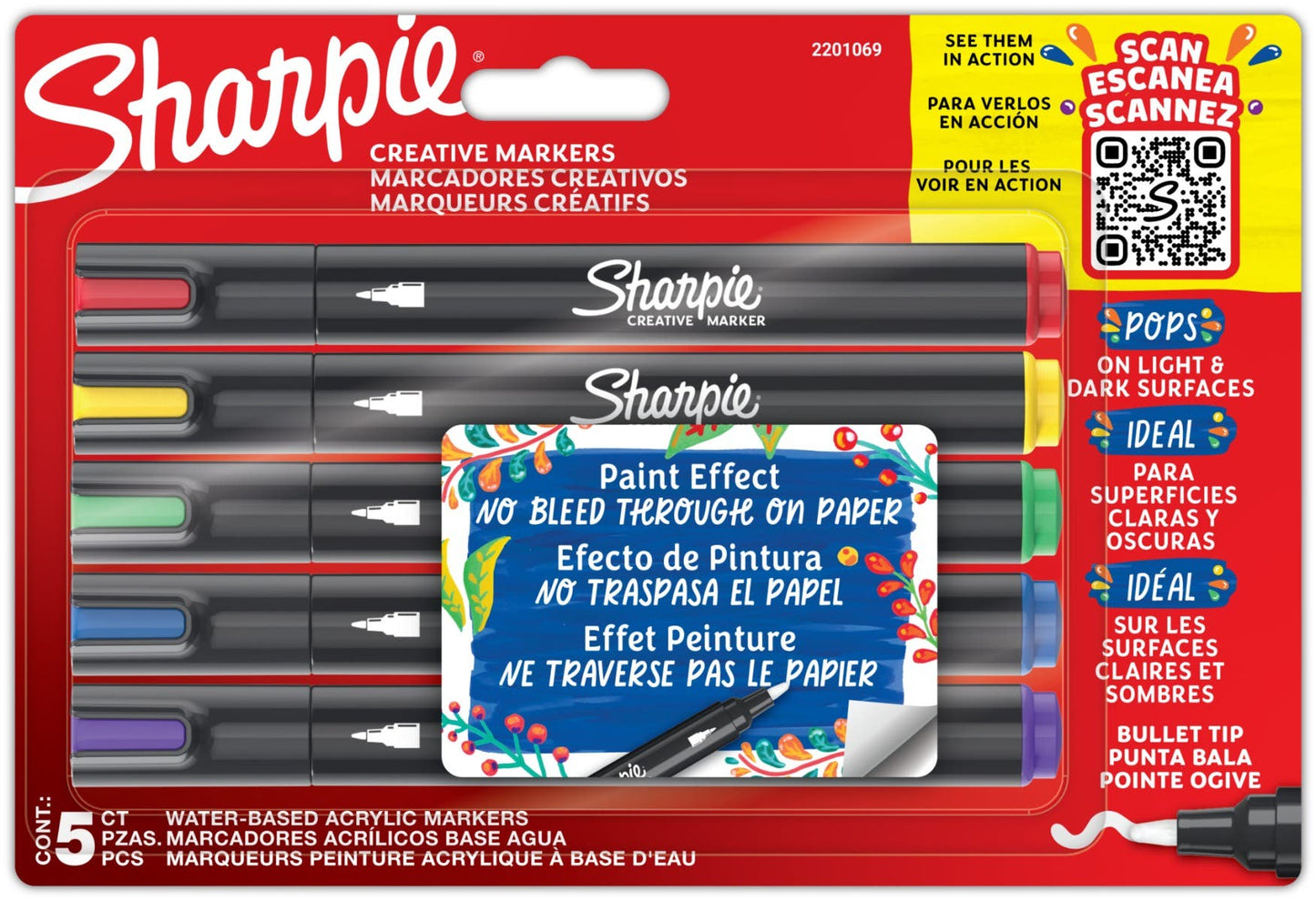 Sharpie Acrylic Punta Bala TjX5 Sharpie Nacional Librería