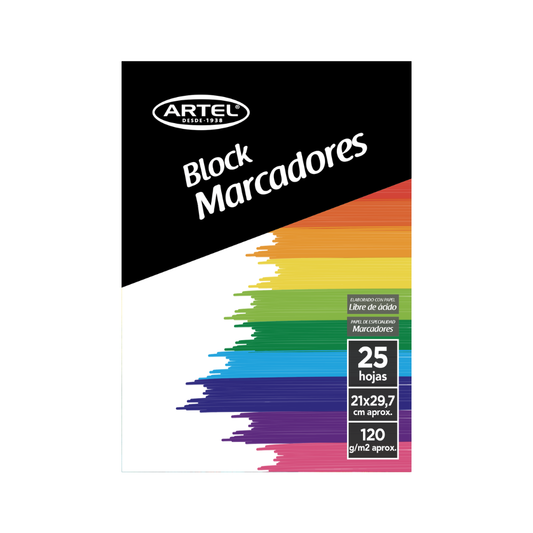 Block Marcadores 120gr A4 25 Hjs