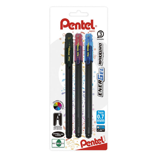 Bl: 3 Roller Energel Pentel Makkuro 0,7m