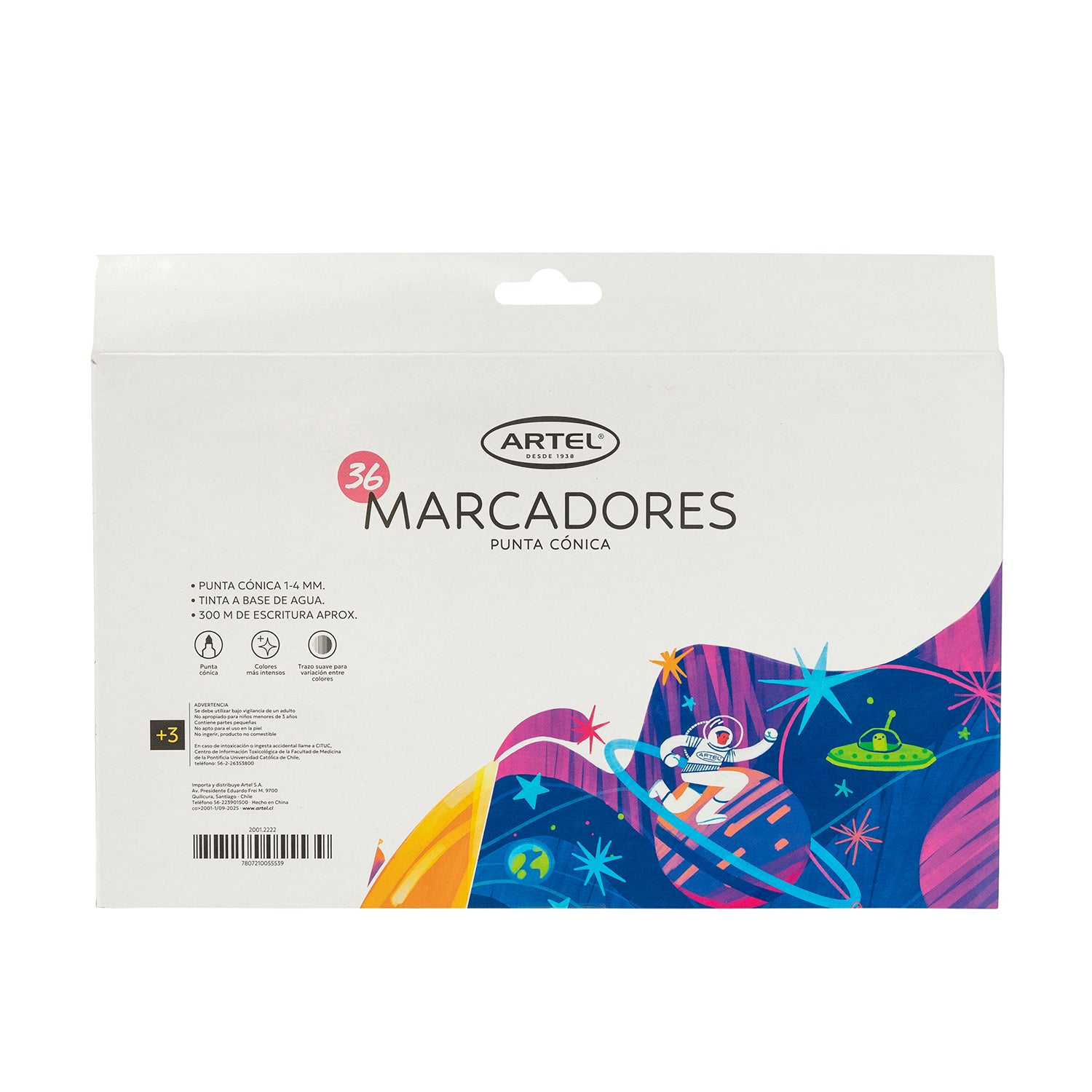 Estuche Marcadores Lettering Artel Punta Cónica 36 Unidades
