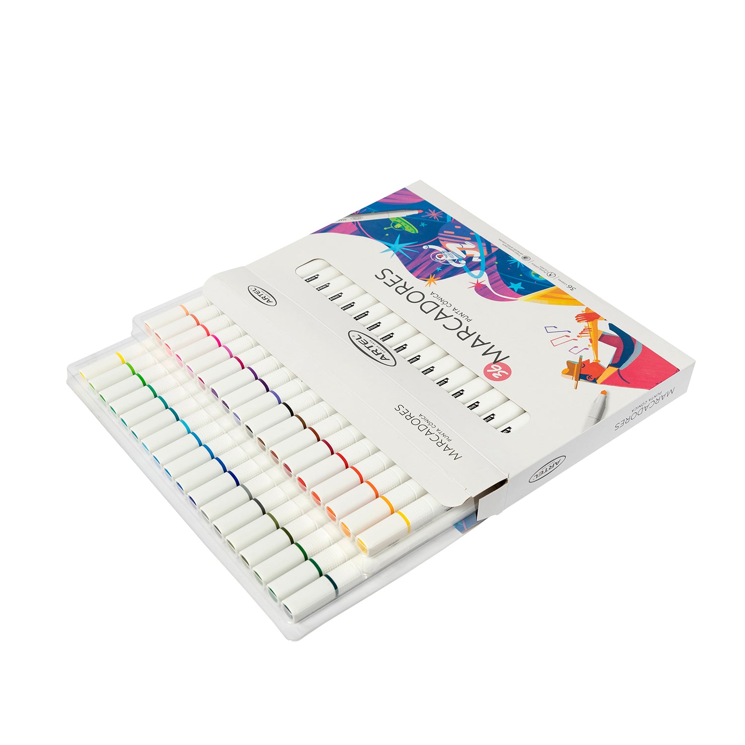 Estuche Marcadores Lettering Artel Punta Cónica 36 Unidades