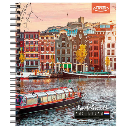 Cuaderno Universitario Travel The World 1 100 Hojas 7Mm Hojas Diseño Aleatorio Artel