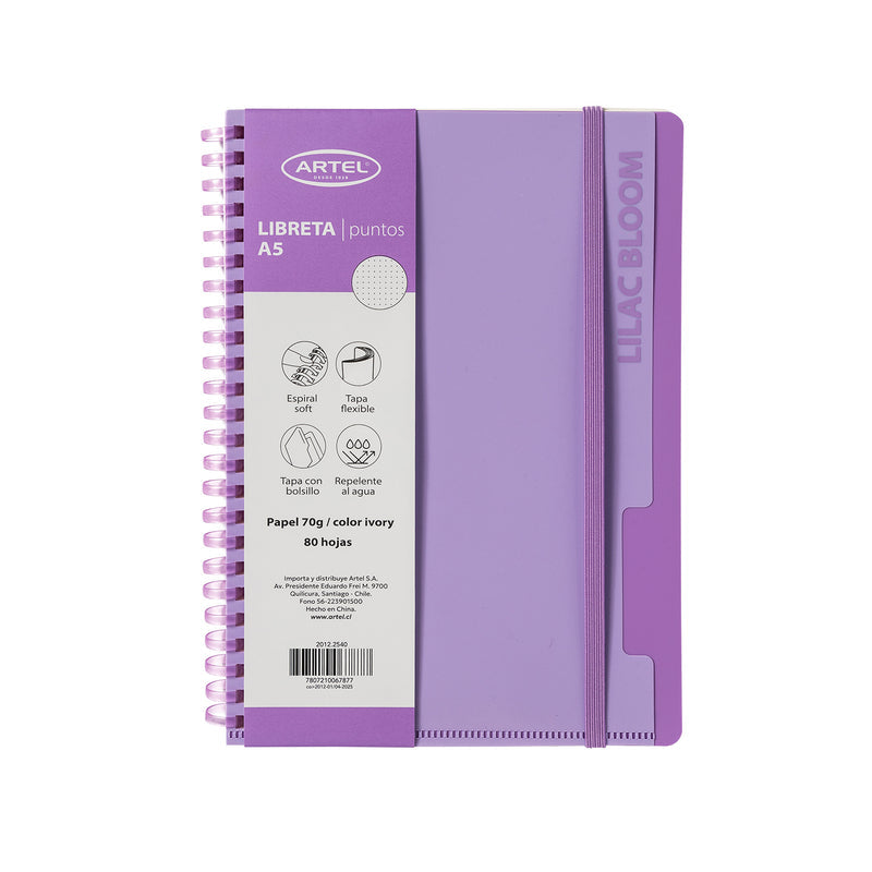 Libreta Anillo Artel Soft A5 Pastel