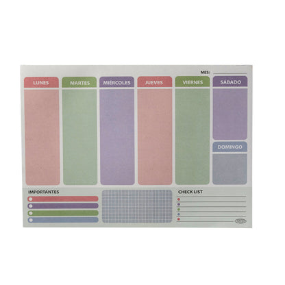 Planificador Semanal Artel Pastel