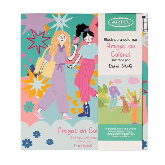Block para colorear Amigas en Colores