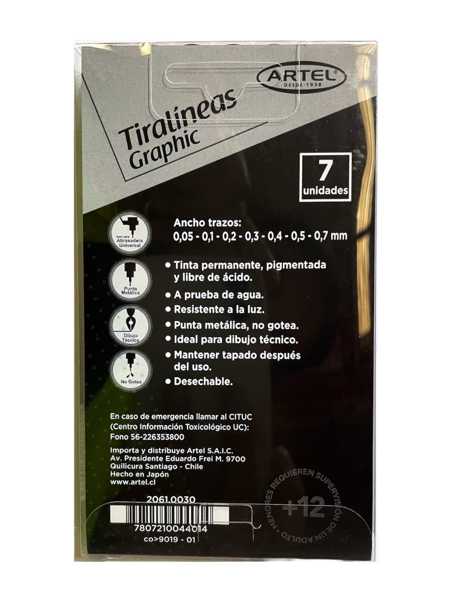 Set con 7 tiralineas todas las medidas