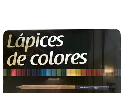 Estuche Metalico X 24 Lapices Co 4mm Art