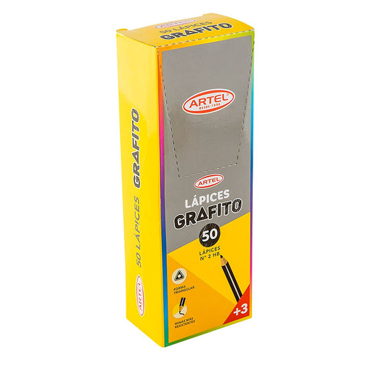 Caja 50 Lápiz Grafito Triangulares 2Hb Artel