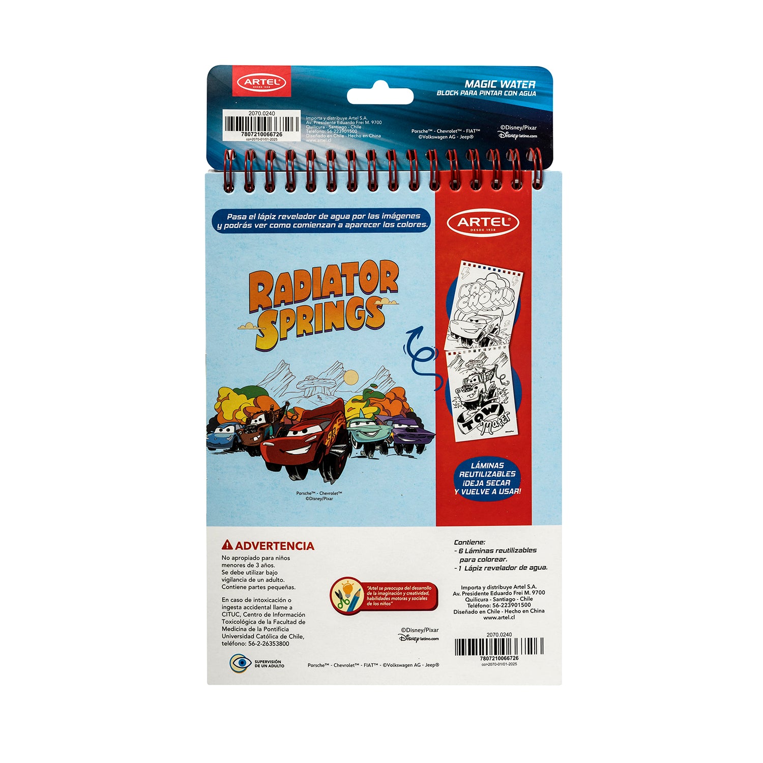 Libro para colorear Artel Water Magic Cars – Nacional Librería