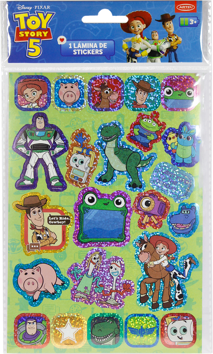 Lámina De Stickers Artel Diseño Toy Story 5