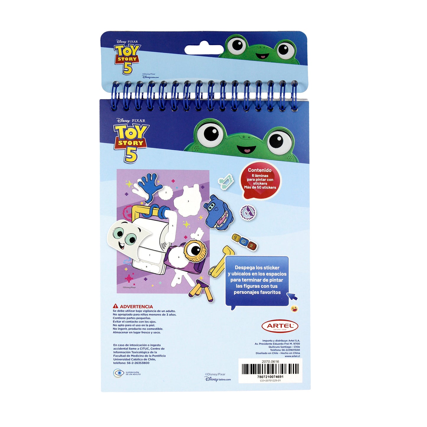 Block Pinta Con Stickers Artel Diseño Toy Story 5
