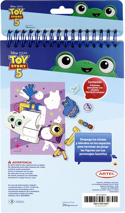 Block Pinta Con Stickers Artel Diseño Toy Story 5