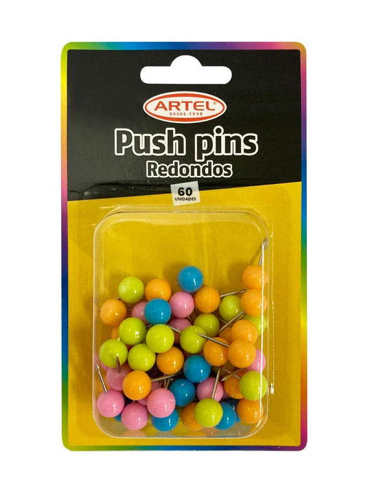 Alfileres para Mapa Artel 60pcs redondo