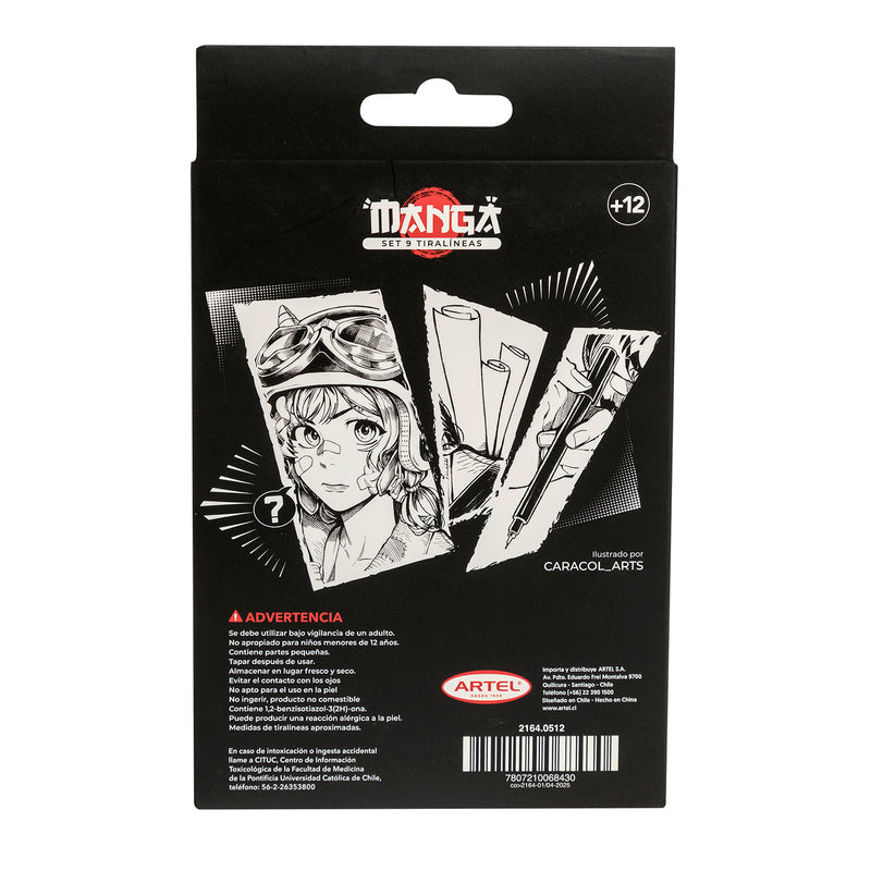 Set Tiralíneas Artel Manga 9 Unidades