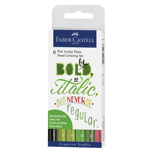 267117 Set lettering x6 INDIA INK PITT Faber Castell Nacional Librería