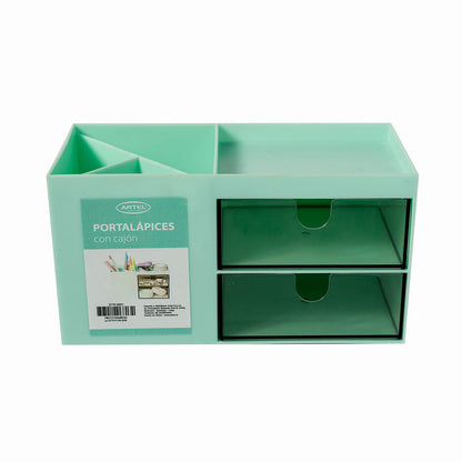 Portalápices Con Cajón Artel Pastel