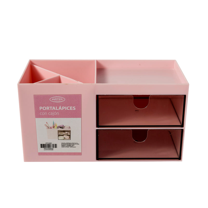 Portalápices Con Cajón Artel Pastel