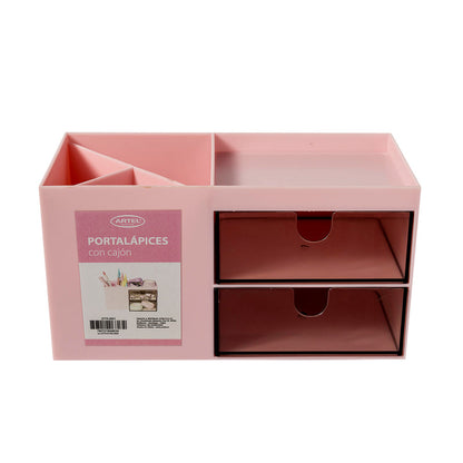 Portalápices Con Cajón Artel Pastel